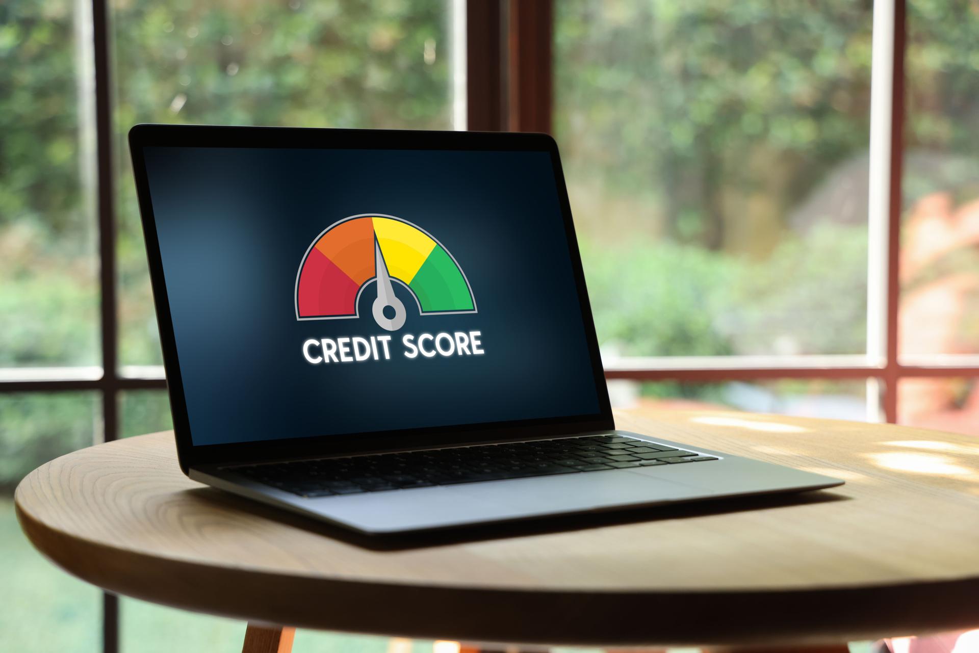 Credit Score Concept on Laptop